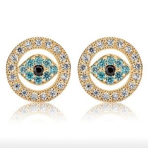Evil Eye Gold Stud Earrings evil eye 🧿